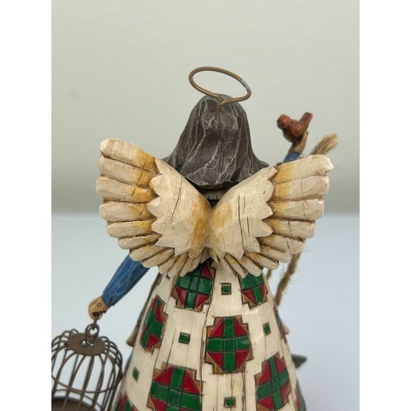 VTG Jim Shore Heartwood Creek Angel with Birdcage Bird Folk Art Resin Figure - Picture 14 of 16